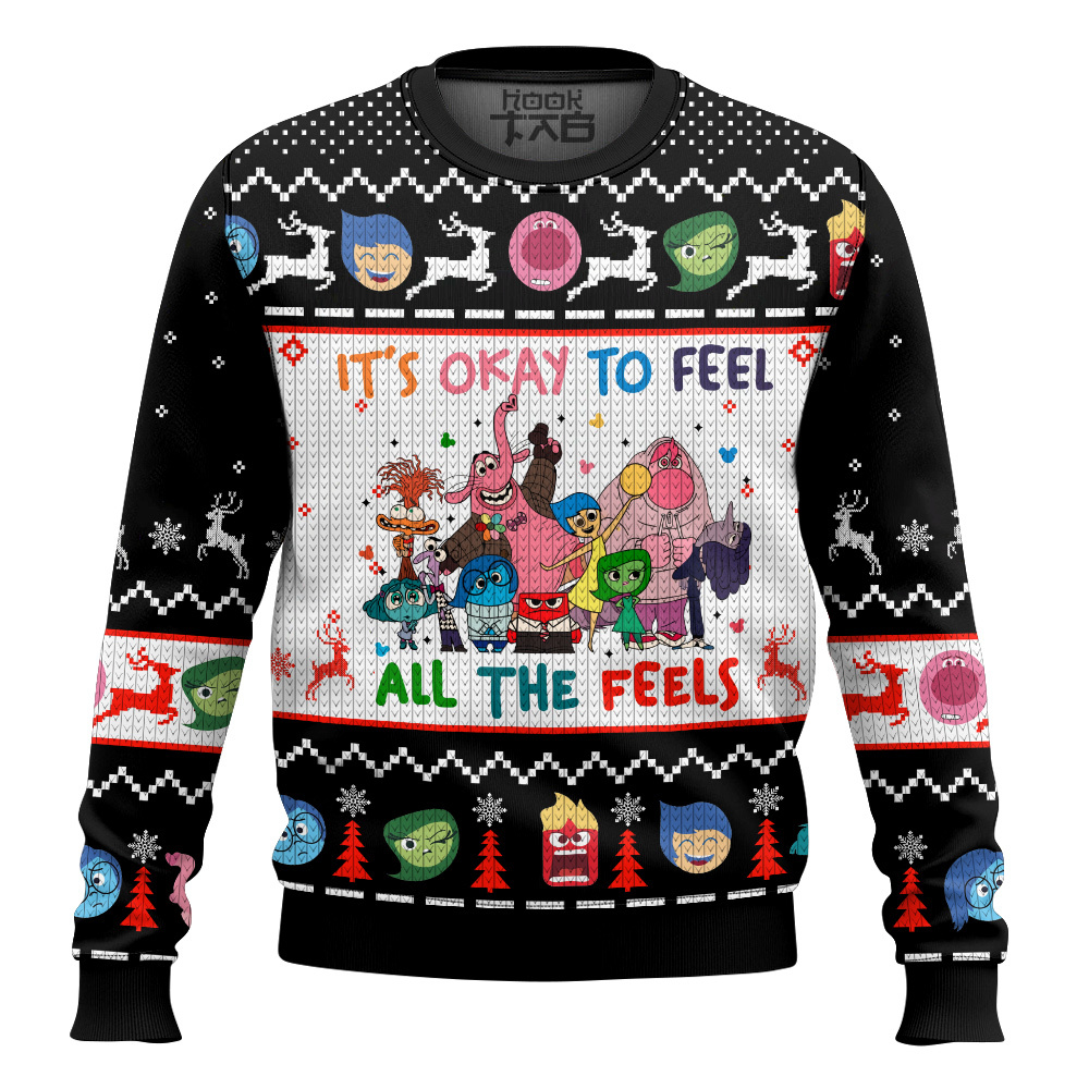Its Okay To Feel All The Feels Inside Out Ugly Sweater