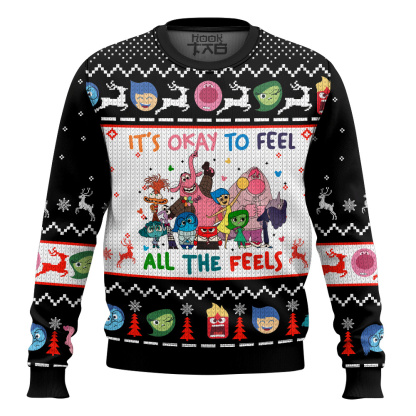 Its Okay To Feel All The Feels Inside Out Ugly Sweater