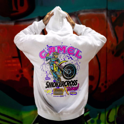 Camel Smokercross Printed Oversized Unisex Hoodie