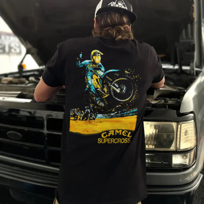 Camel Supercross Printed Unisex Oversized T-shirt