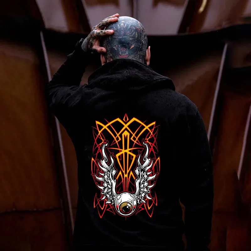 Eye Of Cthulhu Phantom Pinstripe Print Men's Hoodie