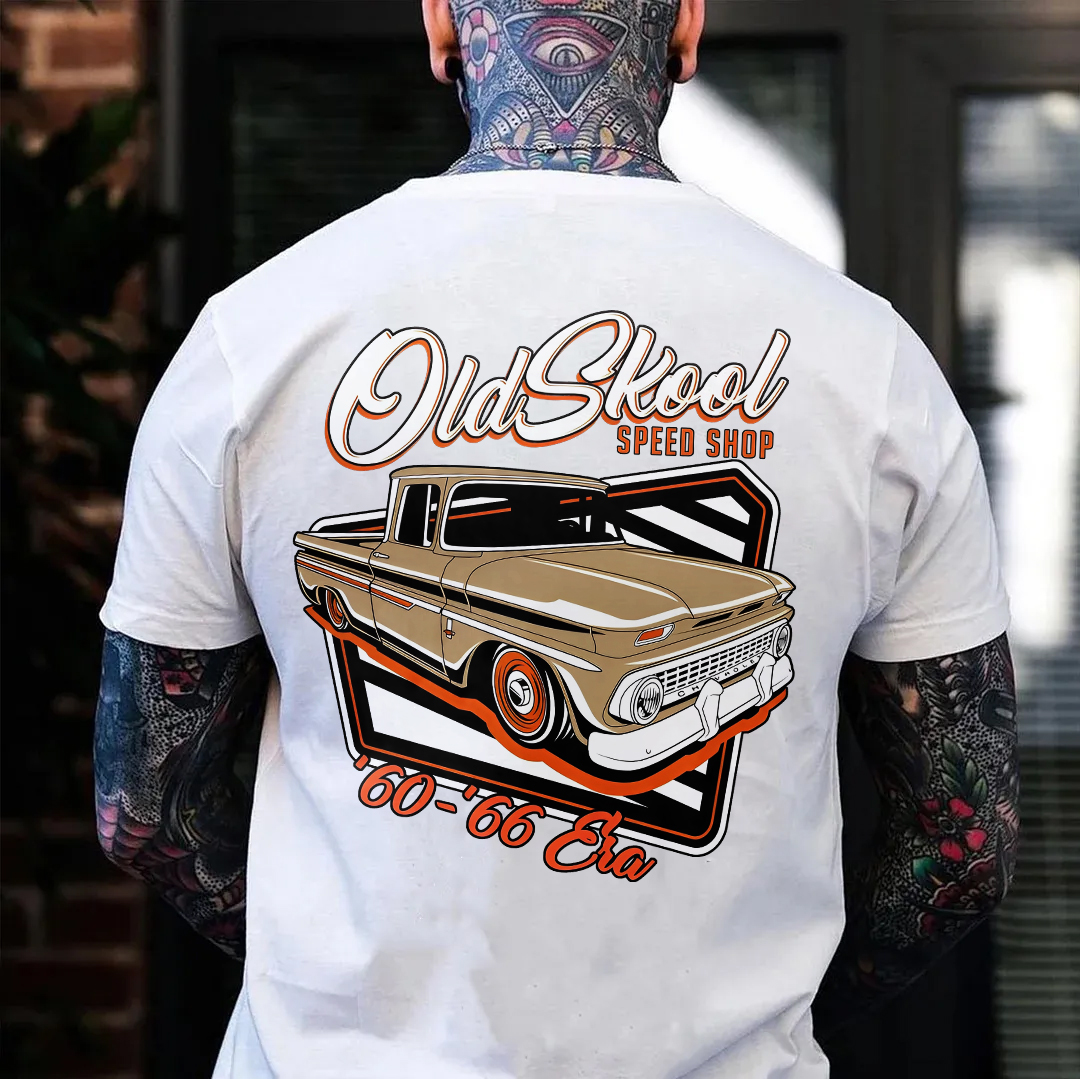 OLD SKOOL SPEED SHOP Classic Car Print Men's T-shirt