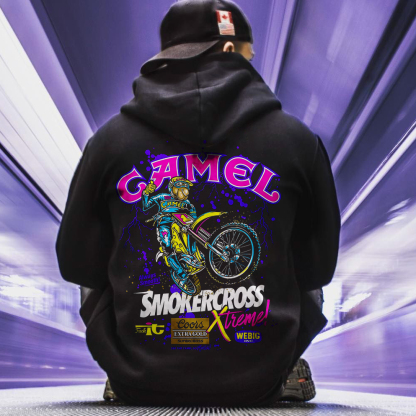 Camel Smokercross Printed Oversized Unisex Hoodie