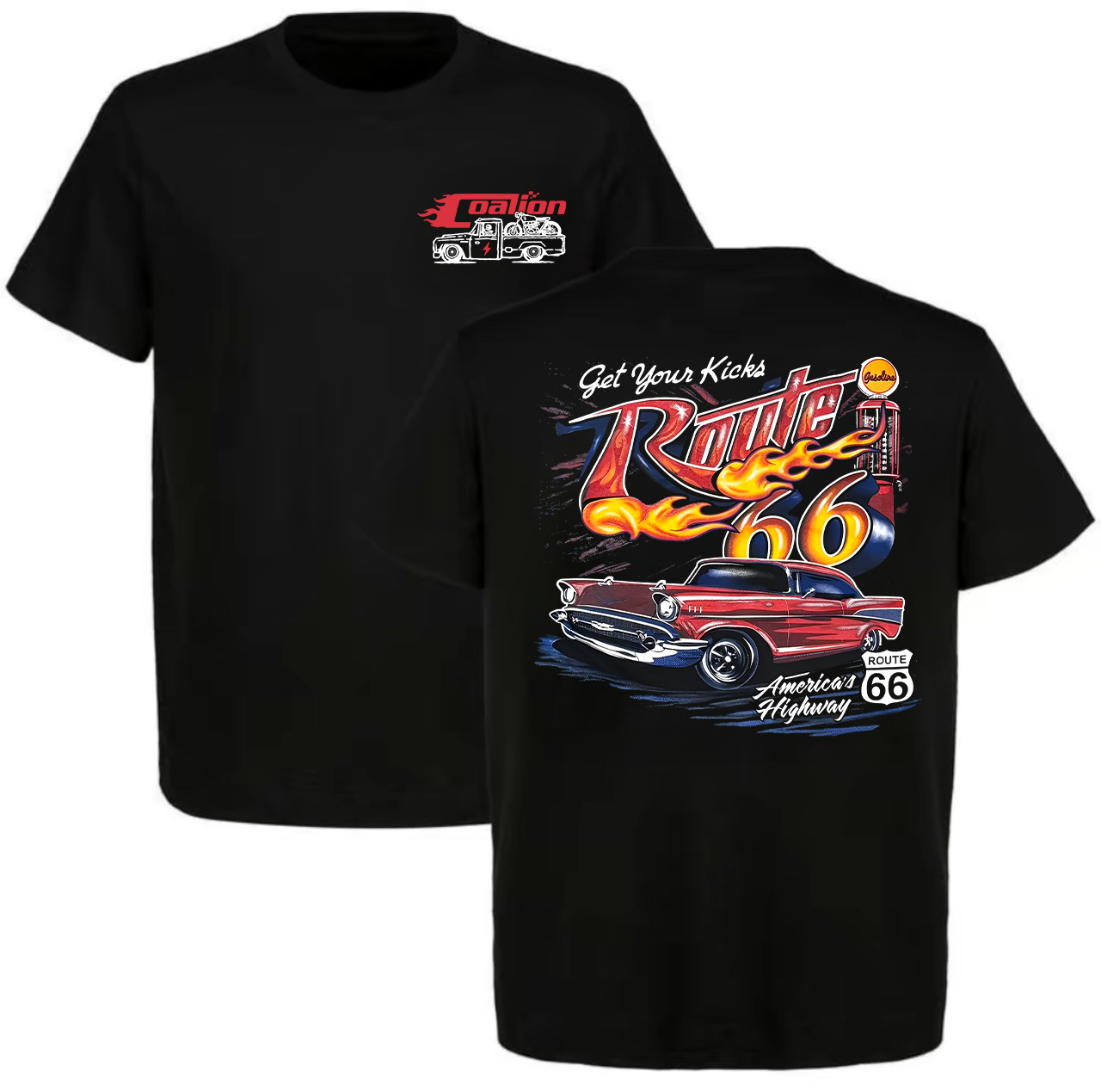 Get Your Kicks America's Highway Route 66 Printed Men's T-shirt