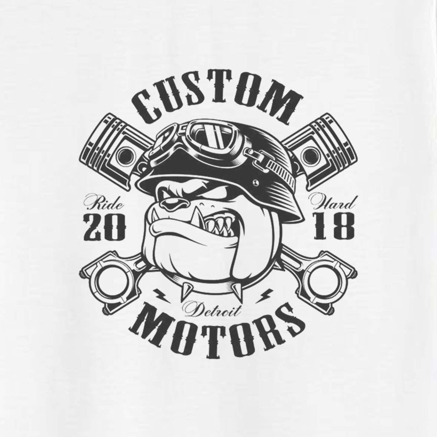 Custom Motors White Print T-shirt
