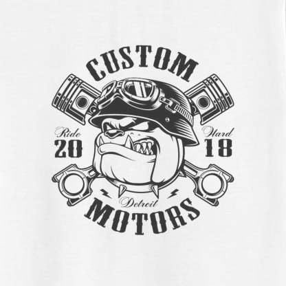 Custom Motors White Print T-shirt