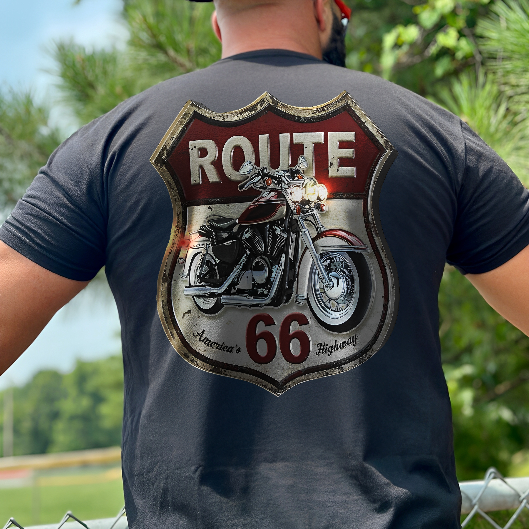 Route 66 American's Highway Printed Men's T-shirt