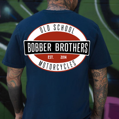 BOBBER BROTHERS Letter Monogram Casual Black Print T-shirt