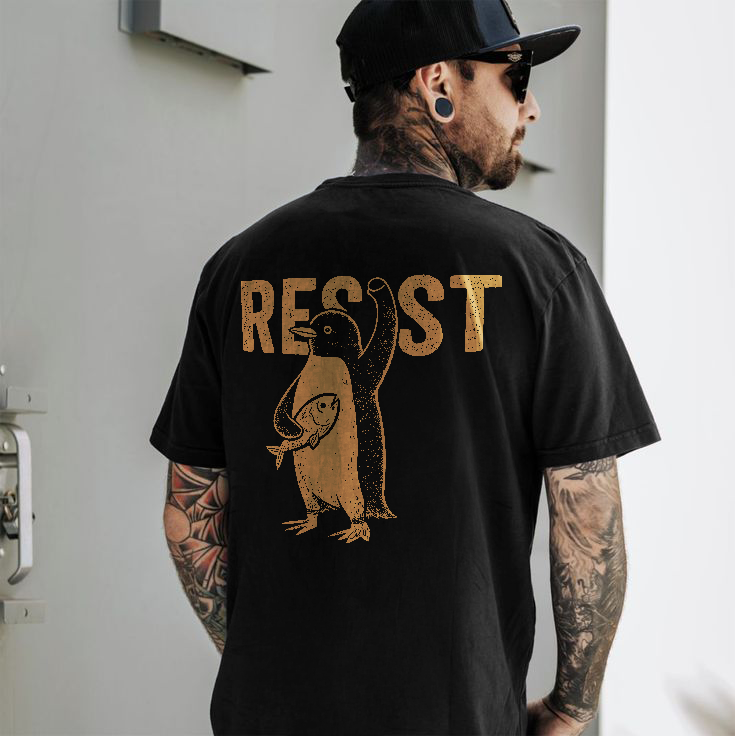 Resist Penguin Printed T-shirt