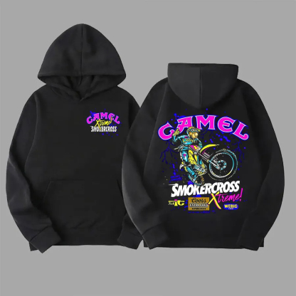 Camel Smokercross Printed Oversized Unisex Hoodie