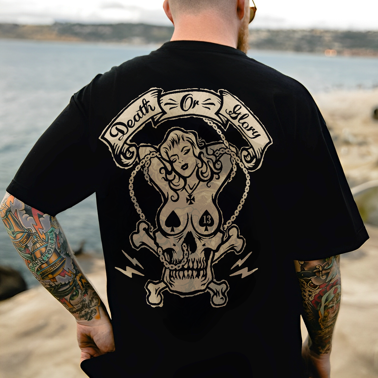 Death Or Glory Lucky 13 Printed Men's T-shirt