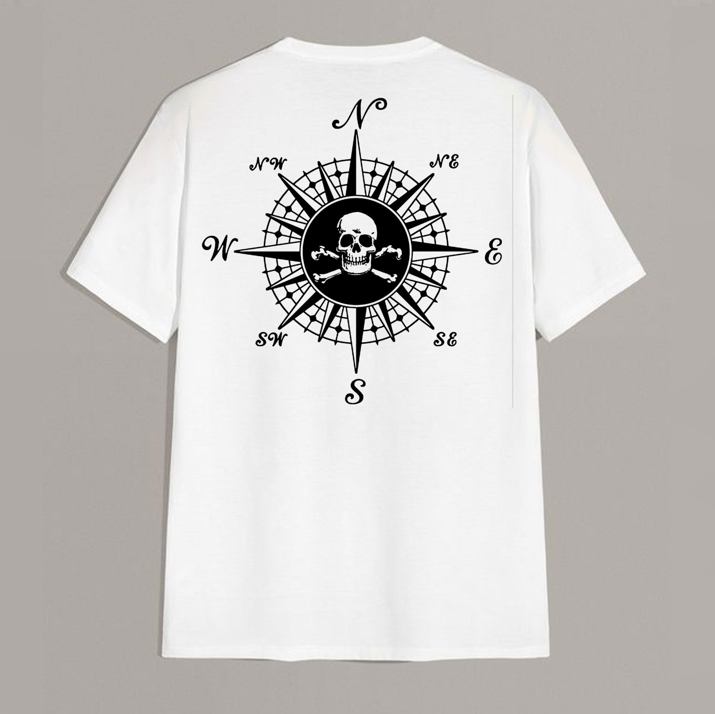 Skull With Beacon White Print T-shirt