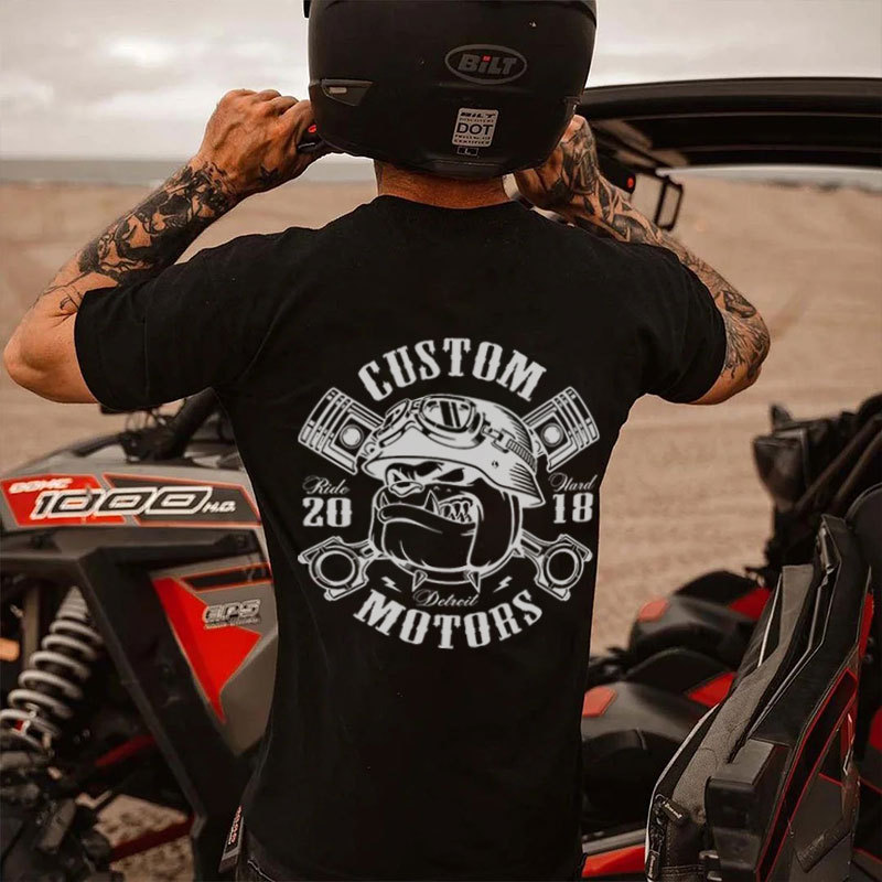 Custom Motors White Print T-shirt