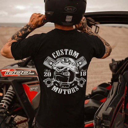 Custom Motors White Print T-shirt