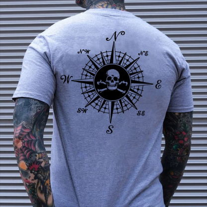 Skull With Beacon White Print T-shirt