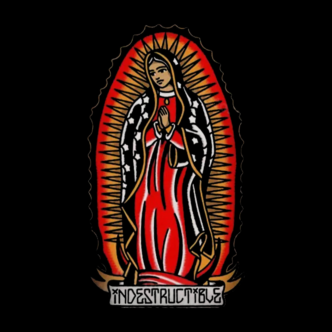 Praying Goddess Letter Graphic Black Print Hoodie