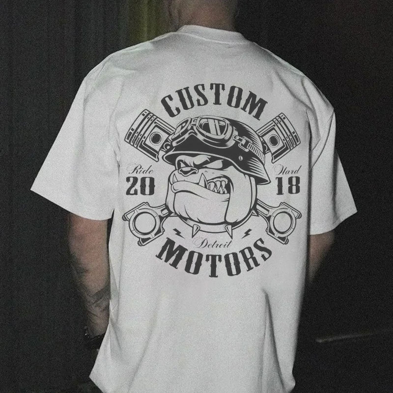 Custom Motors White Print T-shirt