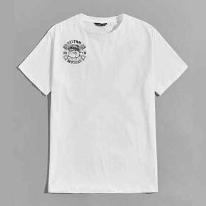 Custom Motors White Print T-shirt