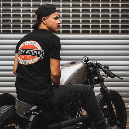 BOBBER BROTHERS Letter Monogram Casual Black Print T-shirt