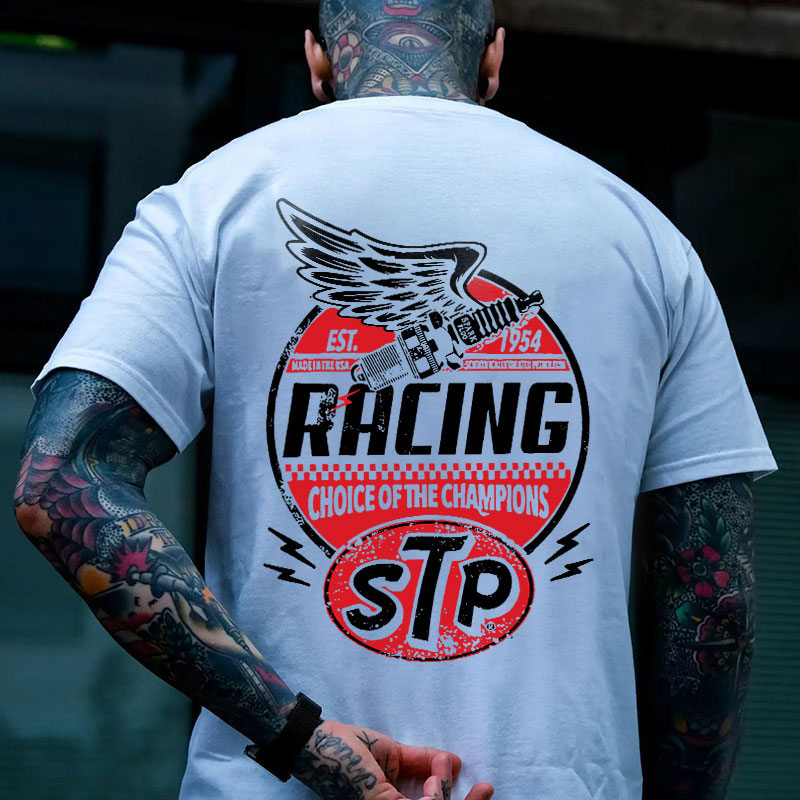 RACING Spark Plug Print Men's T-shirt