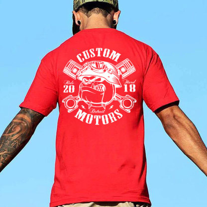 Custom Motors White Print T-shirt