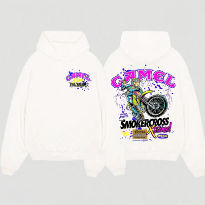 Camel Smokercross Printed Oversized Unisex Hoodie