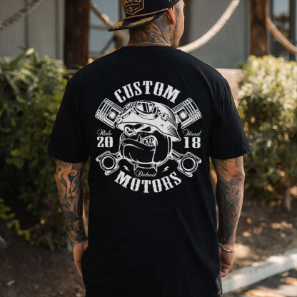 Custom Motors White Print T-shirt