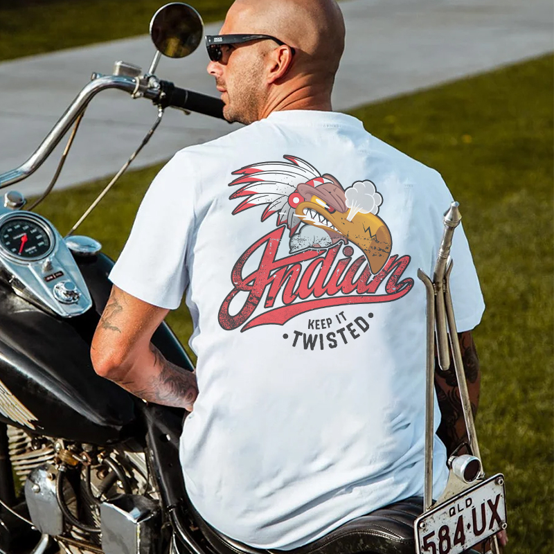 INDIAN KEEP IT TWISTED Black Print T-shirt
