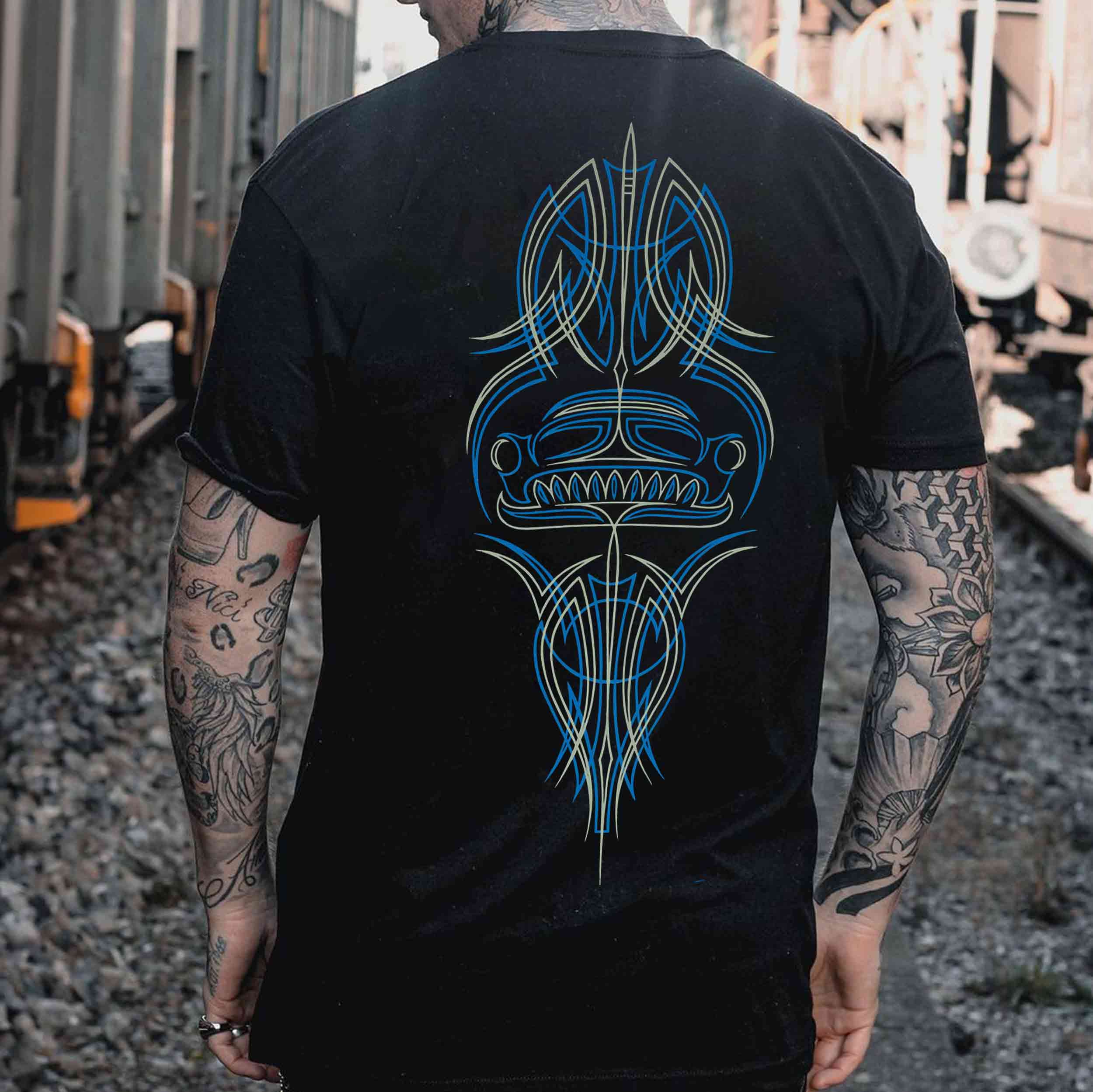 Phantom Pinstripe Classic Car Speed Totem Print Men's T-shirt