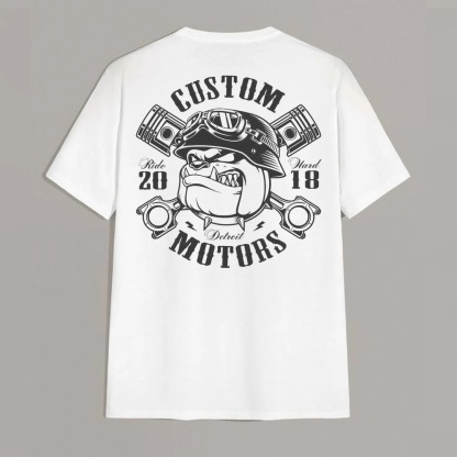 Custom Motors White Print T-shirt
