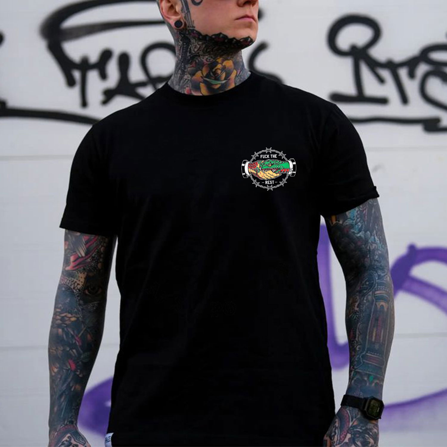 SUPPORT THOSE THAT SUPPORT YOU Snake Graphic Print T-shirt