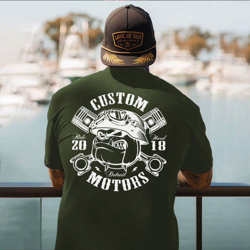 Custom Motors White Print T-shirt