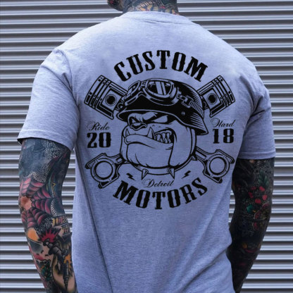 Custom Motors White Print T-shirt