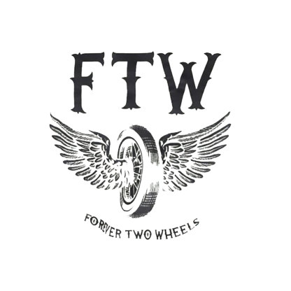 FTW FOREVER TWO WHEELS Angel Wings Graphic Print T-shirt