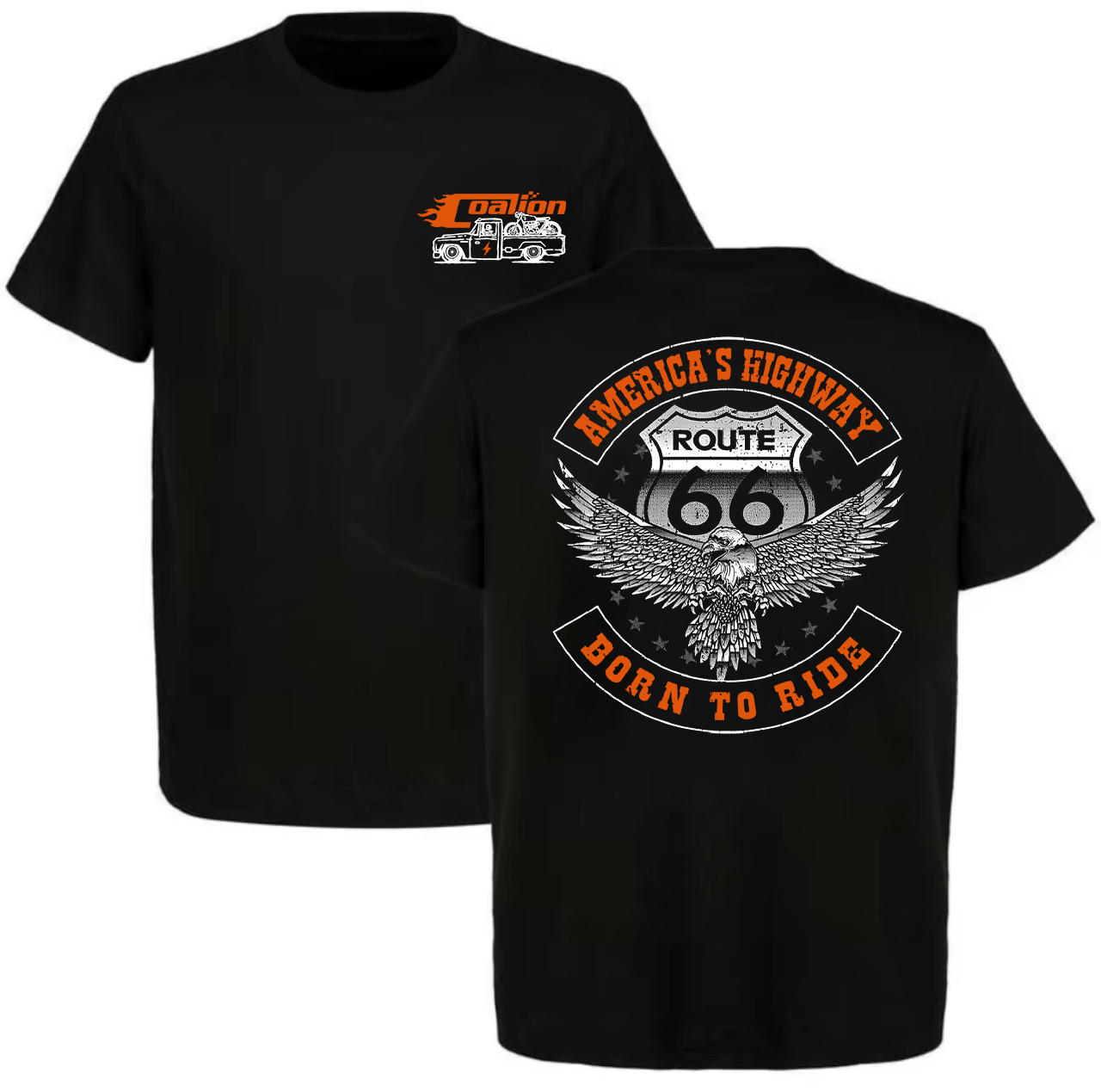 America's Highway Route 66 Born To Ride Printed Men's T-shirt