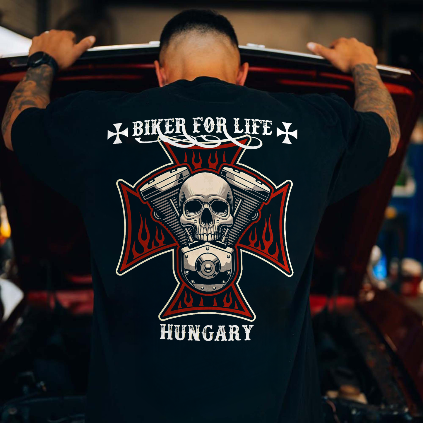 Biker For Life Printed Unisex Oversized T-shirt