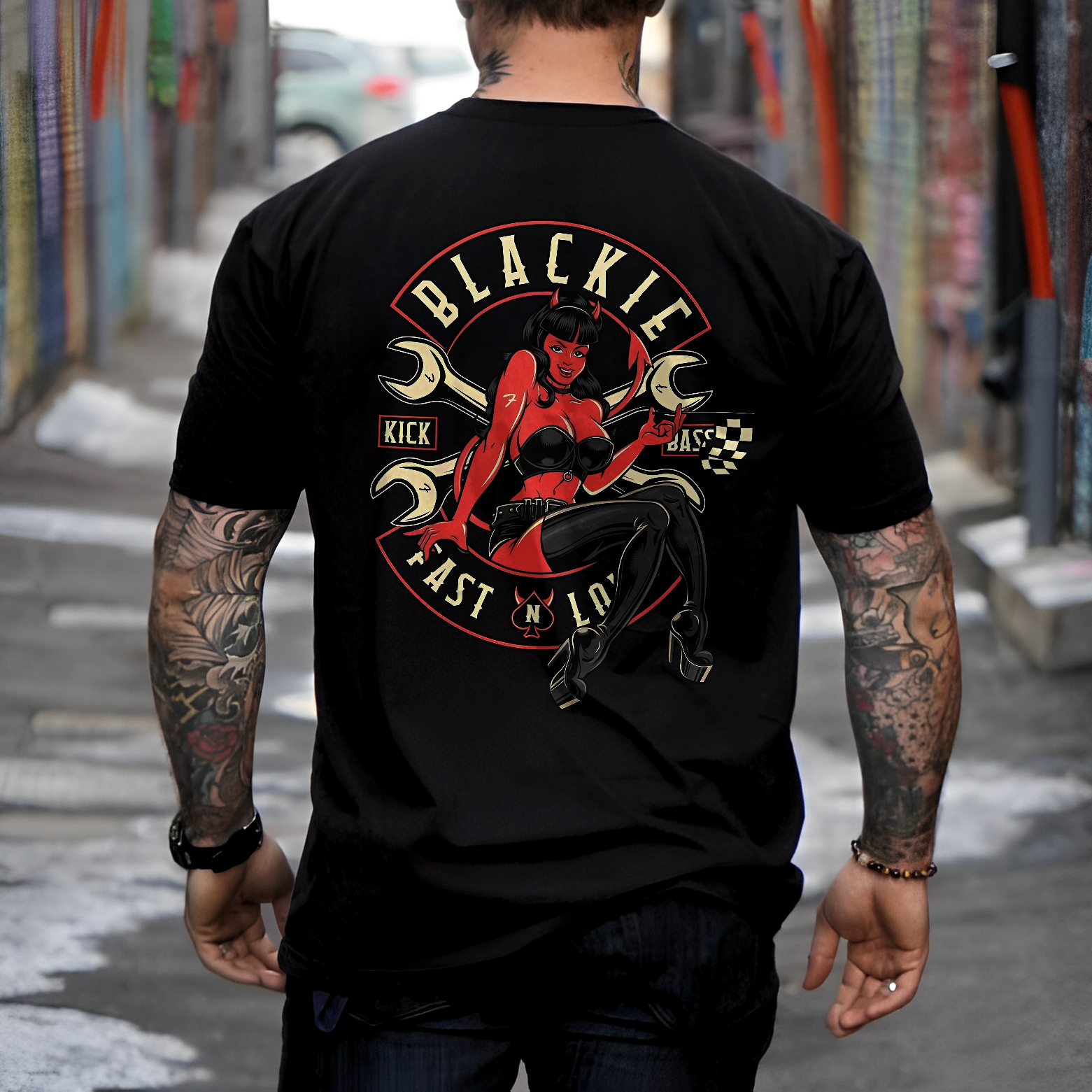Blackie Kick Bass Fast N Loud Printed Men's T-shirt