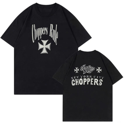 New York City Choppers Printed Unisex Oversized T-shirts