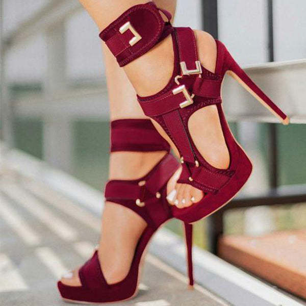 SHOEVIOLET™Stylish Buckle Ankle-Wrap High Heels