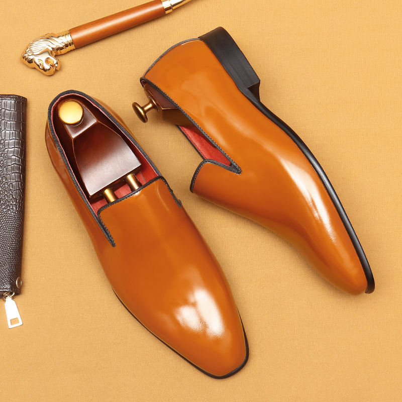 GUYSTEP™ Men's Loafers: Full-Grain Patent Leather | Easy-Clean & All-Day Comfort | Daily Commute & Casual Business