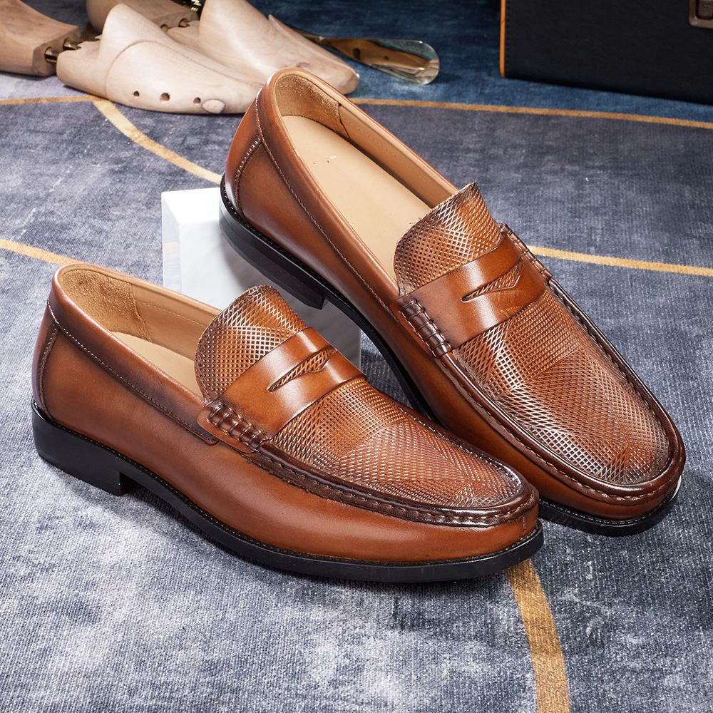 Men's Penny Loafers  Autumn Breathable Business Casual Leather Shoes