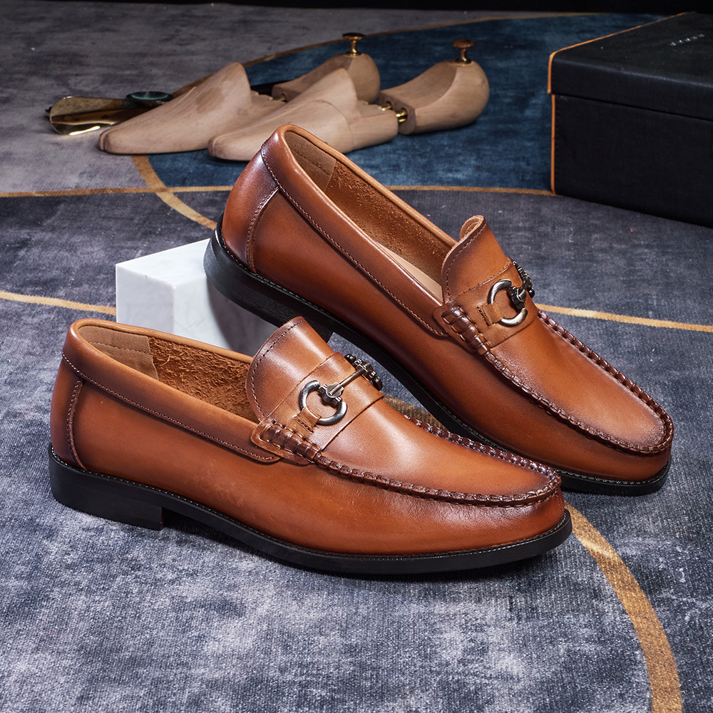 Men's Burnished Leather Horsebit Loafers