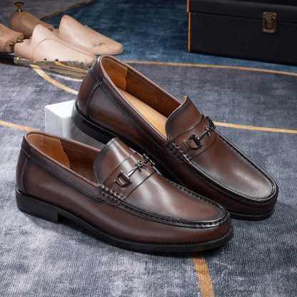 Men's Classic Comfortable Casual Metal Buckle Loafers