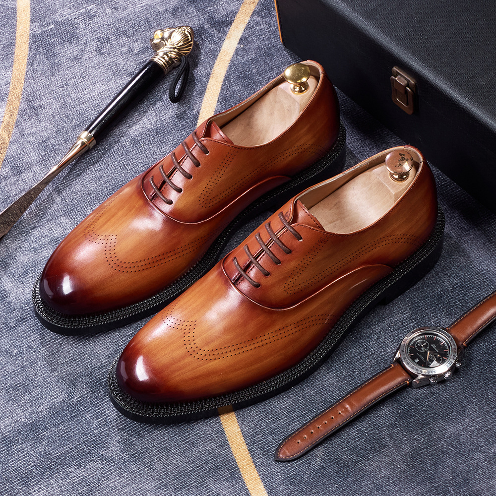 Men's Brogue-Style Oxford Shoes