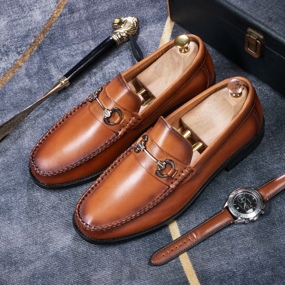 Men's Burnished Leather Horsebit Loafers