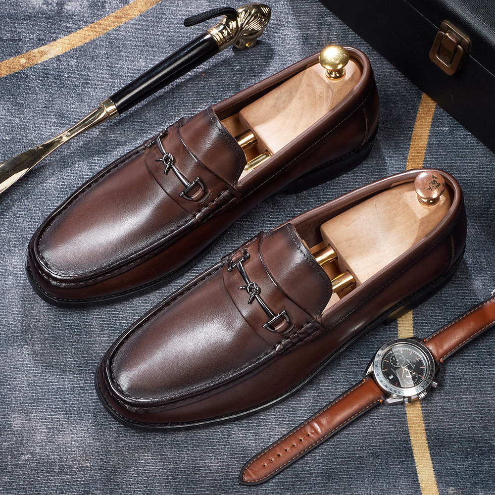 Men's Classic Comfortable Casual Metal Buckle Loafers
