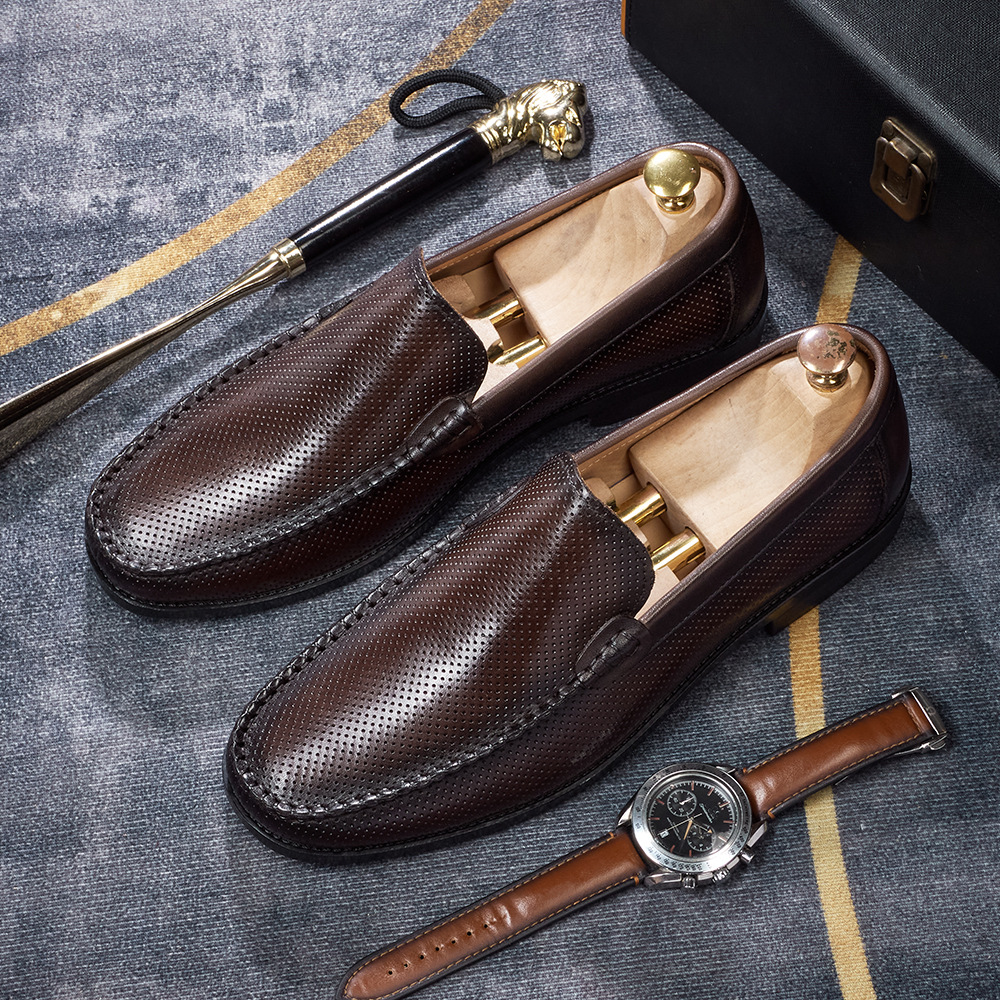 Men's Breathable Genuine Leather Perforated Loafers