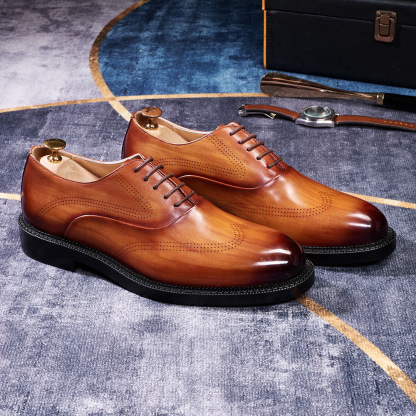 Men's Brogue-Style Oxford Shoes