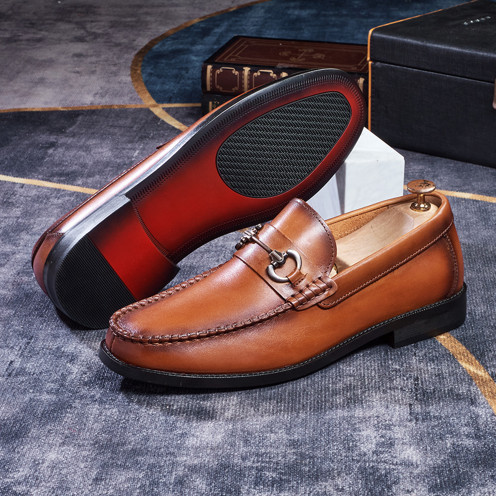 Men's Burnished Leather Horsebit Loafers