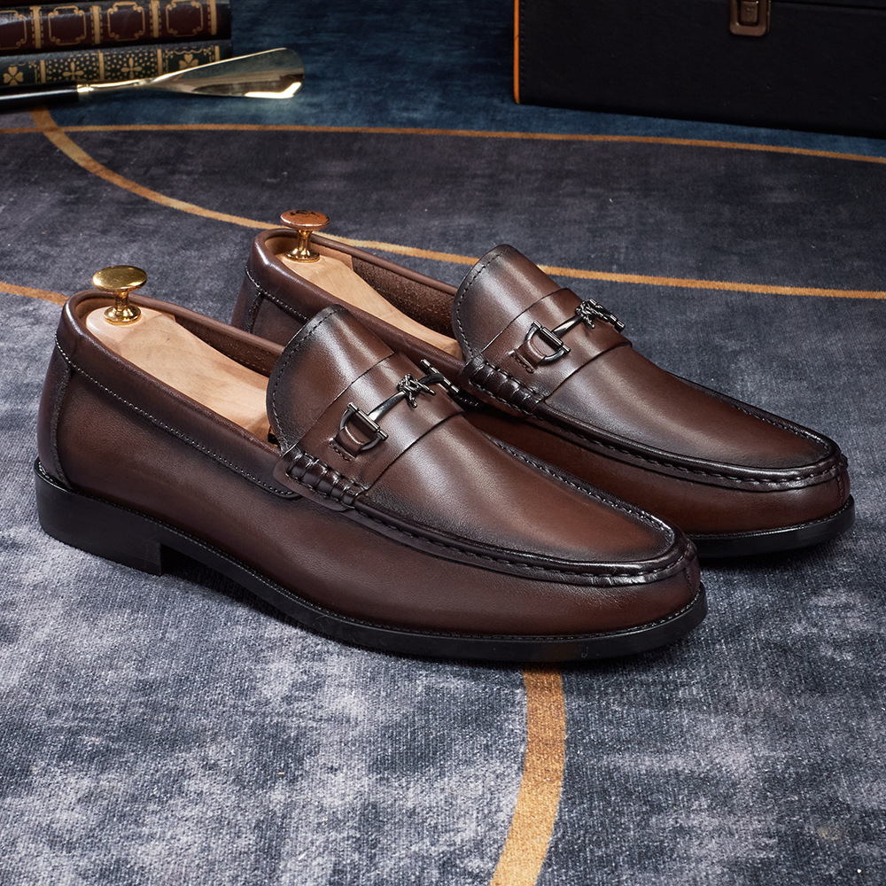 Men's Classic Comfortable Casual Metal Buckle Loafers